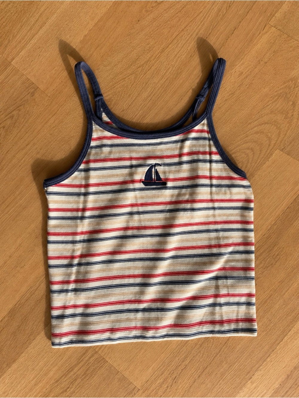Cotton On Striped Sailboat Cami Tank Top Y2K Nautical